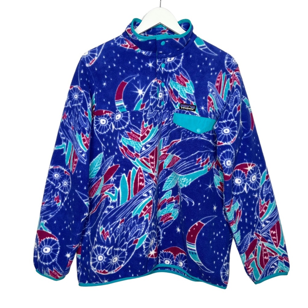Patagonia Synchilla Snap-T Fleece Pullover Moon Owl Harvest Moon Blue Size L - Picture 2 of 11